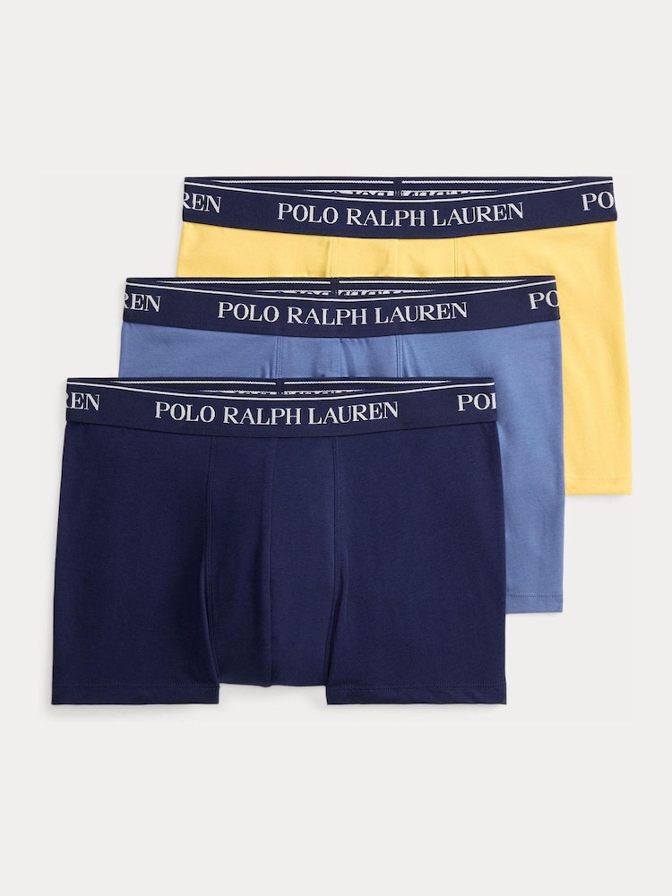 Polo Ralph Lauren Navy Blue/Slate Blue/Yellow Classic Trunks 3 Pack - Image 1 of 5