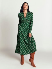 Zaļš - Boden Georgia Jersey Midi kleita - Attēls 1 no 6