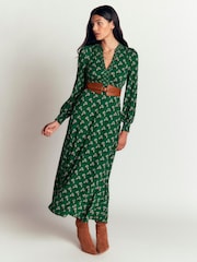 Zaļš - Boden Georgia Jersey Midi kleita - Attēls 4 no 6