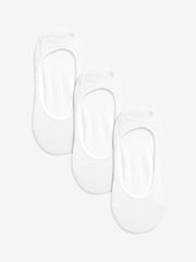 White Low Cut Invisible Footsie Socks 3 Pack - Image 1 of 2