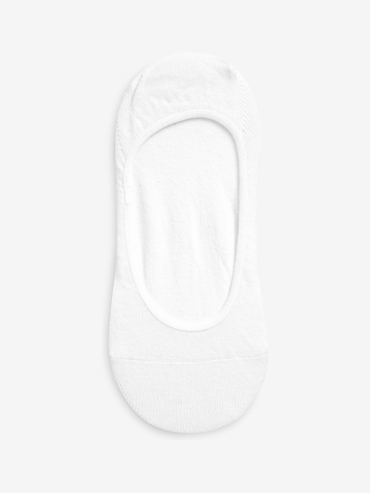 White Low Cut Invisible Footsie Socks 3 Pack - Image 2 of 2