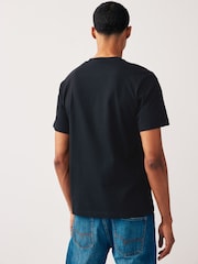 Черный - Трикотажная футболка свободного кроя из 100% хлопка Lacoste - Изображение 2 из 5