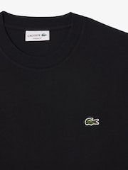 Черный - Трикотажная футболка свободного кроя из 100% хлопка Lacoste - Изображение 5 из 5
