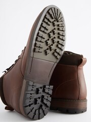 Tan Brown Casual Leather Boots - Image 5 of 6