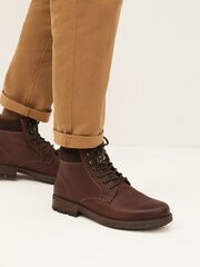 Tan Brown Casual Leather Boots - Image 6 of 6