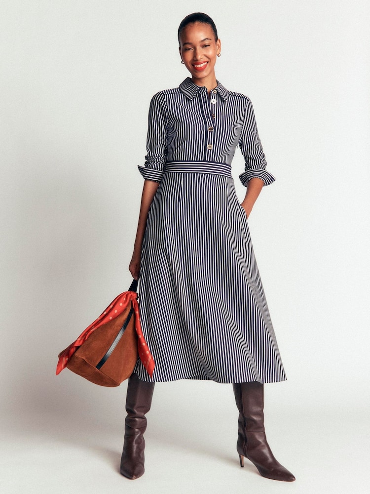 Boden Blue Etta Piping Detail Ponte Dress - Image 1 of 6 Boden Blue Etta Piping Detail Ponte Dress - Image 1 of 6
