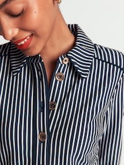 Boden Blue Etta Piping Detail Ponte Dress - Image 2 of 6