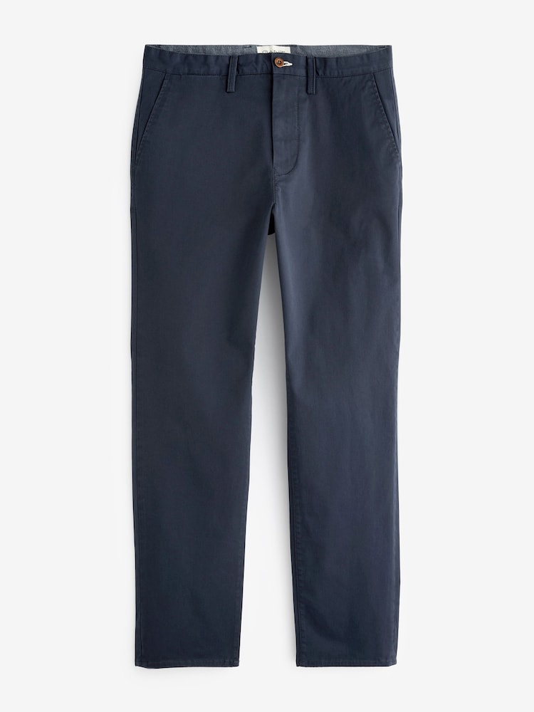 GANT Marine Blue Slim Fit Twill Trousers - Image 9 of 9