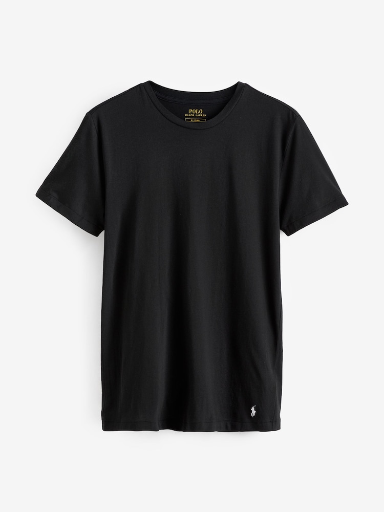 Polo Ralph Lauren Coal Black Slim 100% Cotton T-Shirts 3 Pack - Image 2 of 5