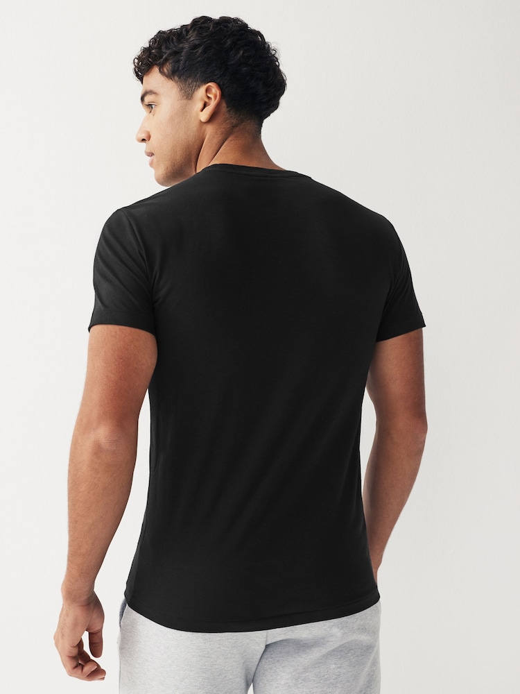 Polo Ralph Lauren Coal Black Slim 100% Cotton T-Shirts 3 Pack - Image 4 of 5