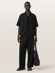 AllSaints Black Field Short Sleeve Shirt - Image 6 of 7