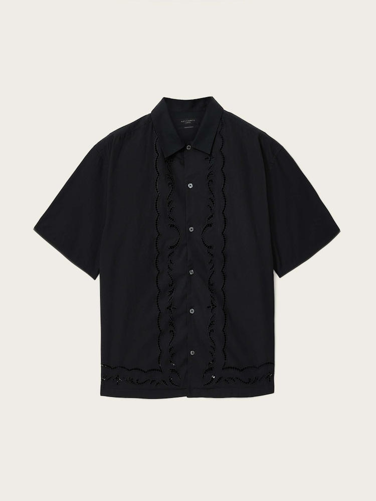 AllSaints Black Field Short Sleeve Shirt - Image 7 of 7