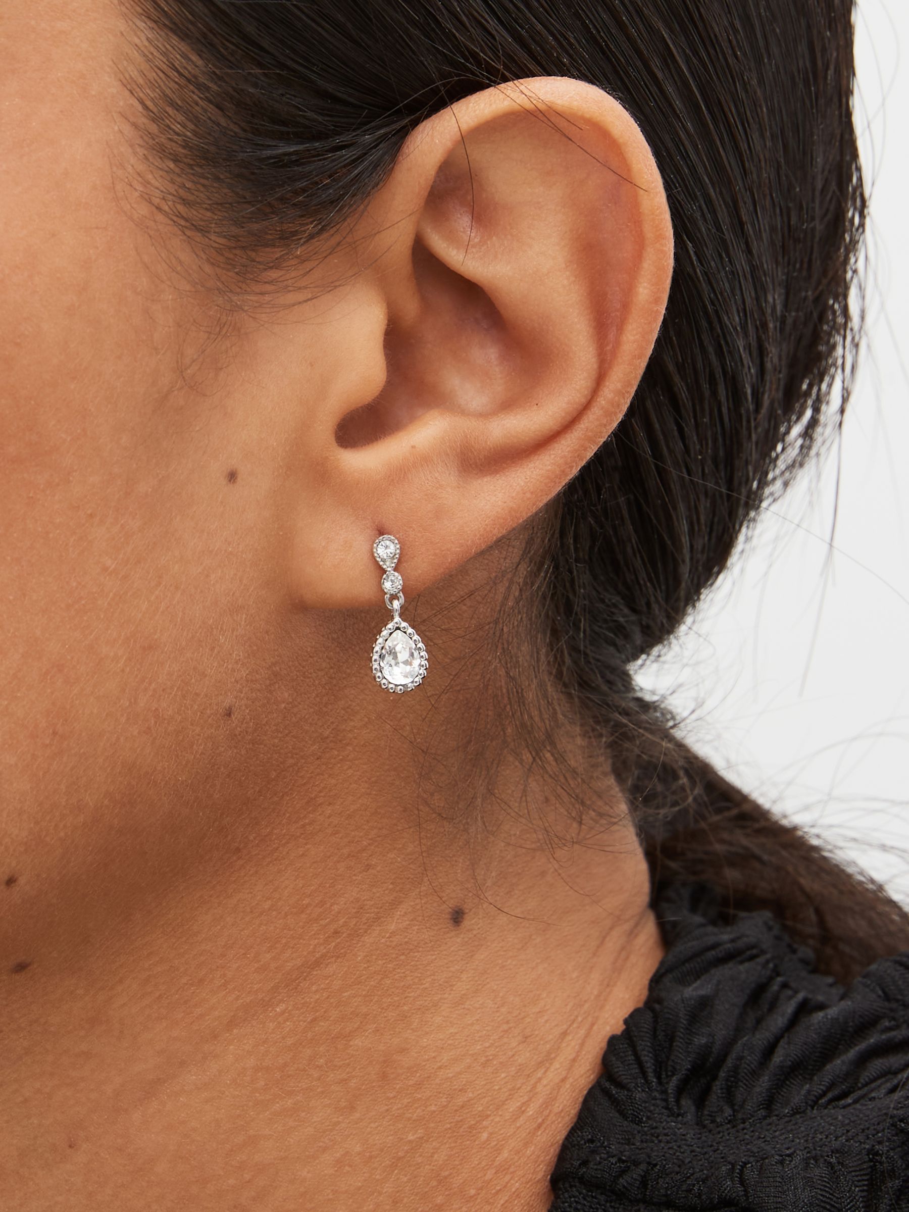 Buy Sterling Silver Sparkle Tear Drop Earrings from Next Germany