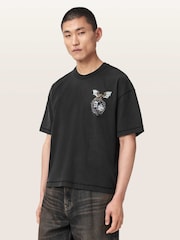 AllSaints Black Wyvern Short Sleeve Crew Neck T-Shirt - Image 1 of 7