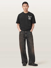 AllSaints Black Wyvern Short Sleeve Crew Neck T-Shirt - Image 2 of 7