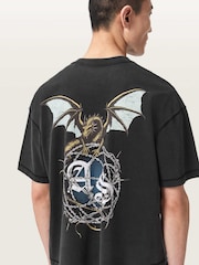 AllSaints Black Wyvern Short Sleeve Crew Neck T-Shirt - Image 3 of 7