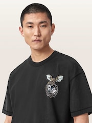 AllSaints Black Wyvern Short Sleeve Crew Neck T-Shirt - Image 4 of 7