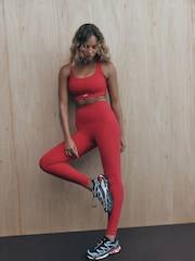 Rot - self. Leggings mit hohem Bund - Bild 2 von 5