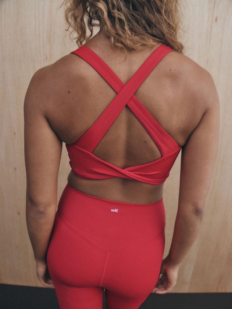 Rot - self. Leggings mit hohem Bund - Bild 5 von 5 Rot - self. Leggings mit hohem Bund - Bild 5 von 5