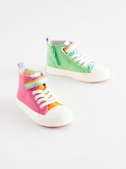 Little Bird by Jools Oliver Multi Younger Pastel Rainbow Colourblock Canvas Trainers - Image 1 of 5