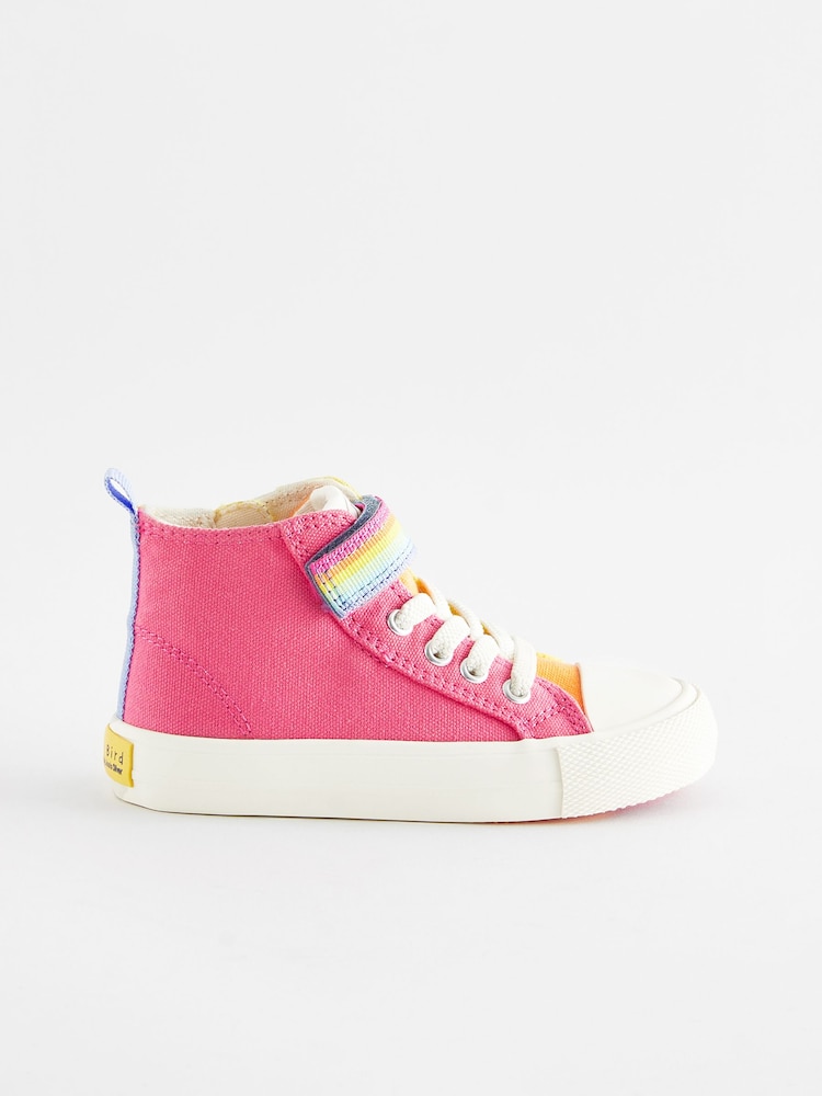 Little Bird by Jools Oliver Multi Younger Pastel Rainbow Colourblock Canvas Trainers - Image 2 of 5