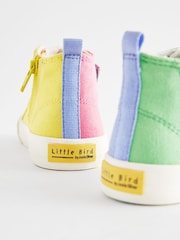 Little Bird by Jools Oliver Multi Younger Pastel Rainbow Colourblock Canvas Trainers - Image 4 of 5