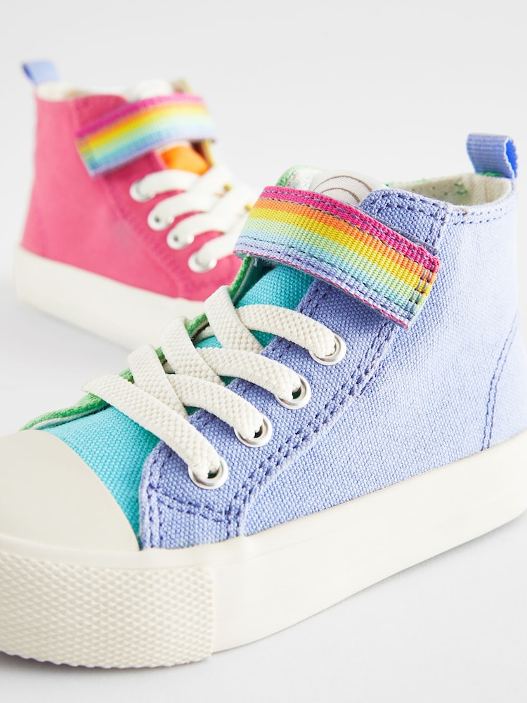 Little Bird by Jools Oliver Multi Younger Pastel Rainbow Colourblock Canvas Trainers - Image 5 of 5