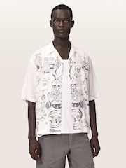 AllSaints Cream Ignis Short Sleeve Shirt - Image 1 of 7