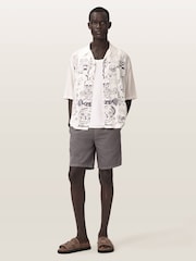 AllSaints Cream Ignis Short Sleeve Shirt - Image 2 of 7