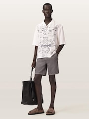 AllSaints Cream Ignis Short Sleeve Shirt - Image 6 of 7