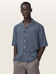 AllSaints Grey Purley Short Sleeve Shirt - Image 1 of 6