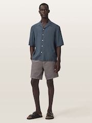 AllSaints Grey Purley Short Sleeve Shirt - Image 2 of 6