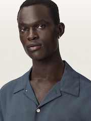 AllSaints Grey Purley Short Sleeve Shirt - Image 3 of 6