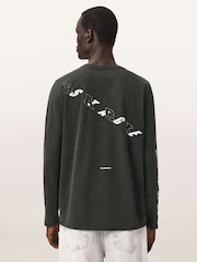 AllSaints Black Upstaged Long Sleeve Crew Neck T-Shirt - Image 5 of 7