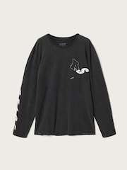 AllSaints Black Upstaged Long Sleeve Crew Neck T-Shirt - Image 7 of 7