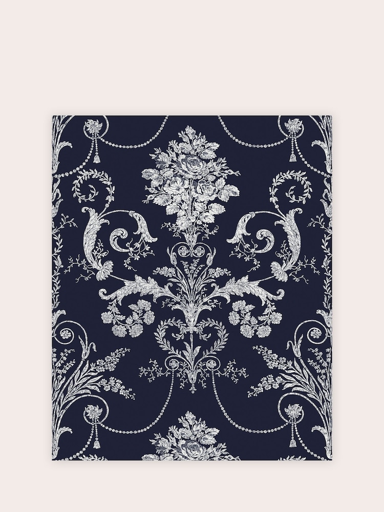 Laura Ashley Midnight Josette A4 Wallpaper Sample - Image 2 of 2
