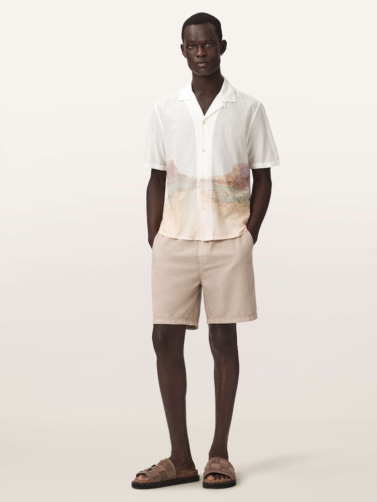 AllSaints White Monument Short Sleeve Shirt - Image 2 of 6 AllSaints White Monument Short Sleeve Shirt - Image 2 of 6