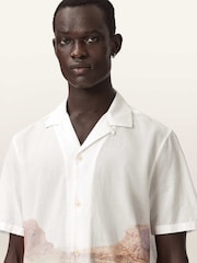 AllSaints White Monument Short Sleeve Shirt - Image 3 of 6