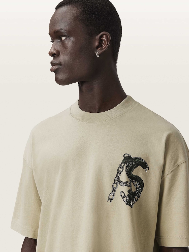 AllSaints Natural Linx Short Sleeve Crew Neck T-Shirt - Image 2 of 7