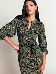 Boden Green Eli Belted Jersey Midi Dress - Image 4 of 5