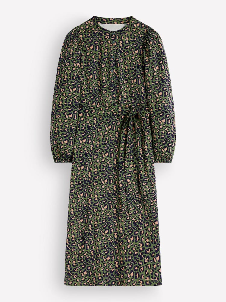 Boden Green Eli Belted Jersey Midi Dress - Image 5 of 5 Boden Green Eli Belted Jersey Midi Dress - Image 5 of 5