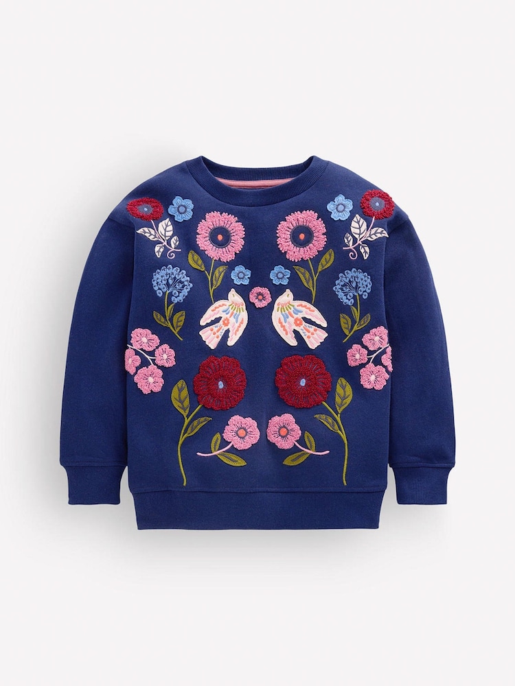 Boden Blue Bobbie Appliqué Sweatshirt - Image 1 of 3 Boden Blue Bobbie Appliqué Sweatshirt - Image 1 of 3