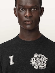AllSaints Black Grinner Crew Jumper - Image 3 of 6