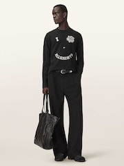 AllSaints Black Grinner Crew Jumper - Image 5 of 6
