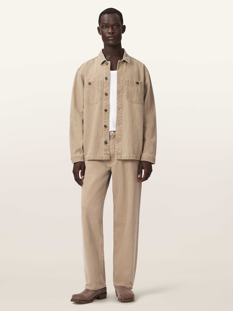 AllSaints Brown Drift Denim Shacket - Image 2 of 6 AllSaints Brown Drift Denim Shacket - Image 2 of 6