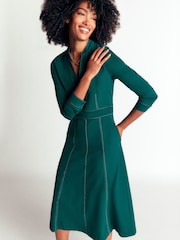 Boden Green Alex Ponte Contrast Midi Dress - Image 3 of 5