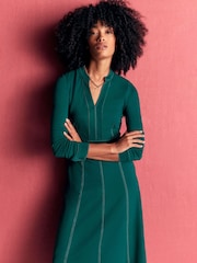 Boden Green Alex Ponte Contrast Midi Dress - Image 4 of 5