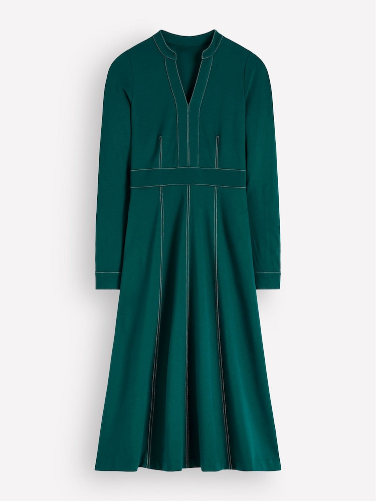 Boden Green Alex Ponte Contrast Midi Dress - Image 5 of 5
