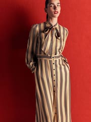 Boden Natural Bow Detail Shirt Dress - Image 1 of 6