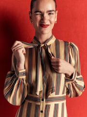 Boden Natural Bow Detail Shirt Dress - Image 2 of 6
